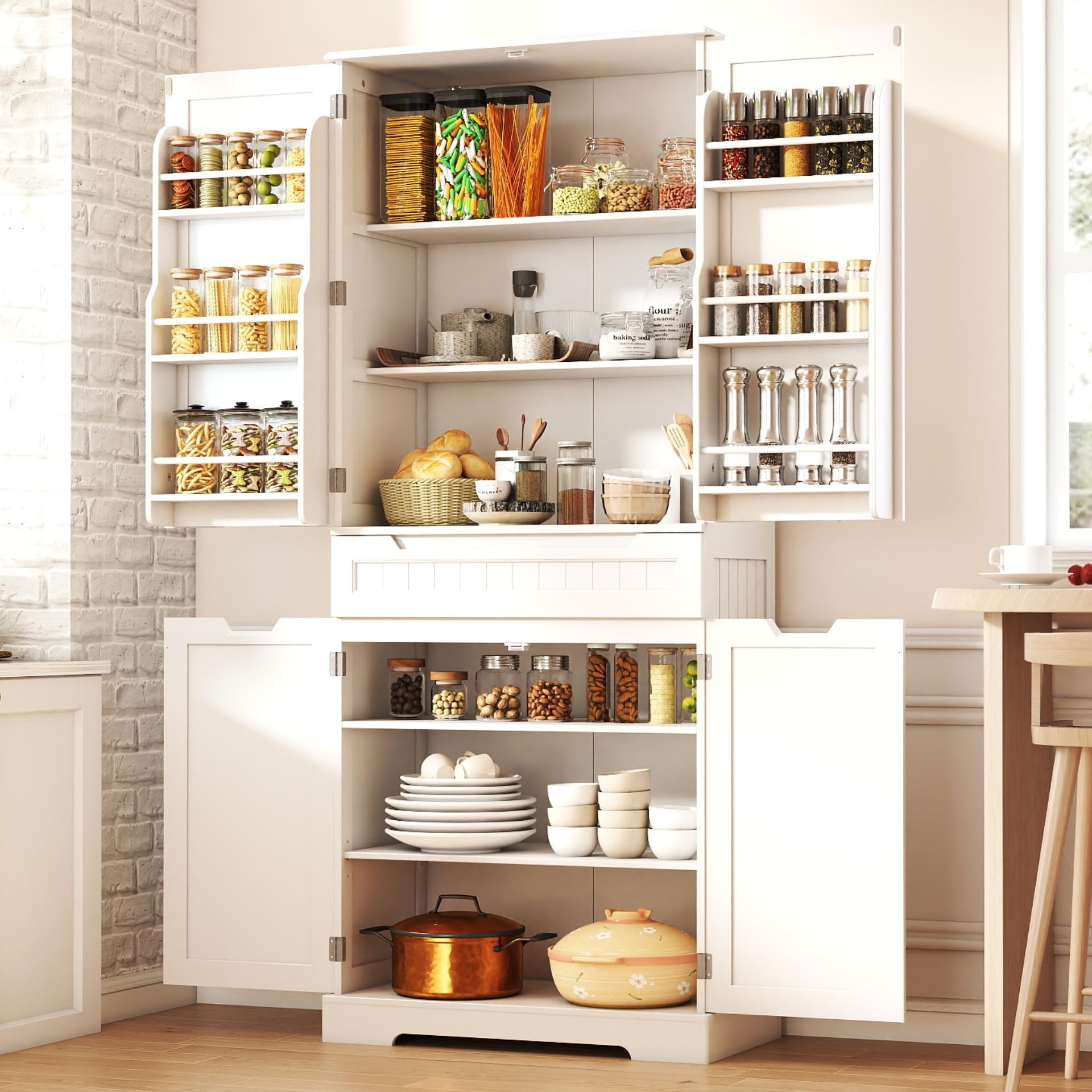 ホワイトキッチン収納キャビネット キャビネットキッチン ホワイト W1500 | KB-KC020-01-G183 | キッチン